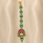 Multicolor Gold Plated Jadau Kundan MaangTeeka -PJMT006
