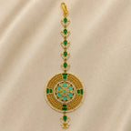 Multicolor Gold Plated Jadau Kundan MaangTeeka - PJMT014