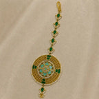 Multicolor Gold Plated Jadau Kundan MaangTeeka - PJMT014