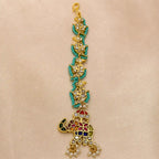Multicolor Gold Plated Jadau Kundan MaangTeeka - PJMT018