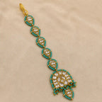White  Colour Gold Plated Jadau Kundan MaangTeeka - PJMT019