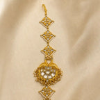 White Colour Gold Plated Jadau Kundan Maangteeka - PJMT001