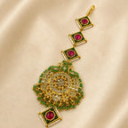 White Colour Gold Plated Jadau Kundan  Maang Teeka - PJMT-002