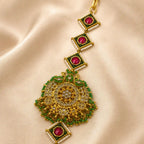 White Colour Gold Plated Jadau Kundan  Maang Teeka - PJMT-002