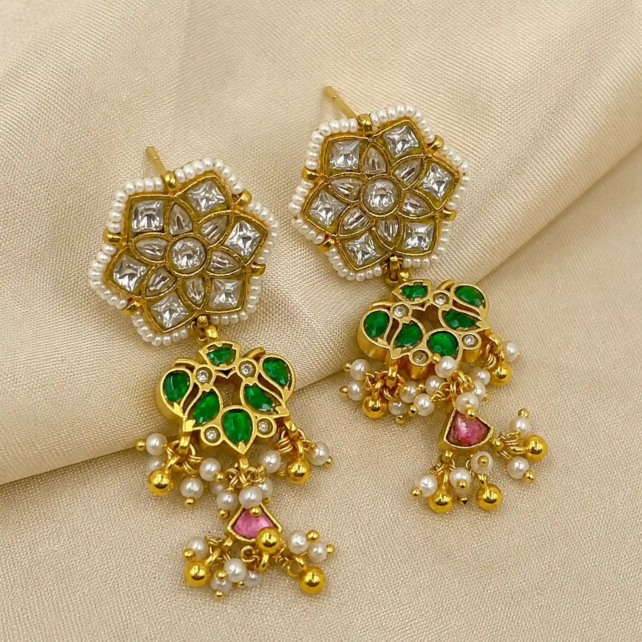 Multicolor Jadau Kundan  Earrings– PJER037