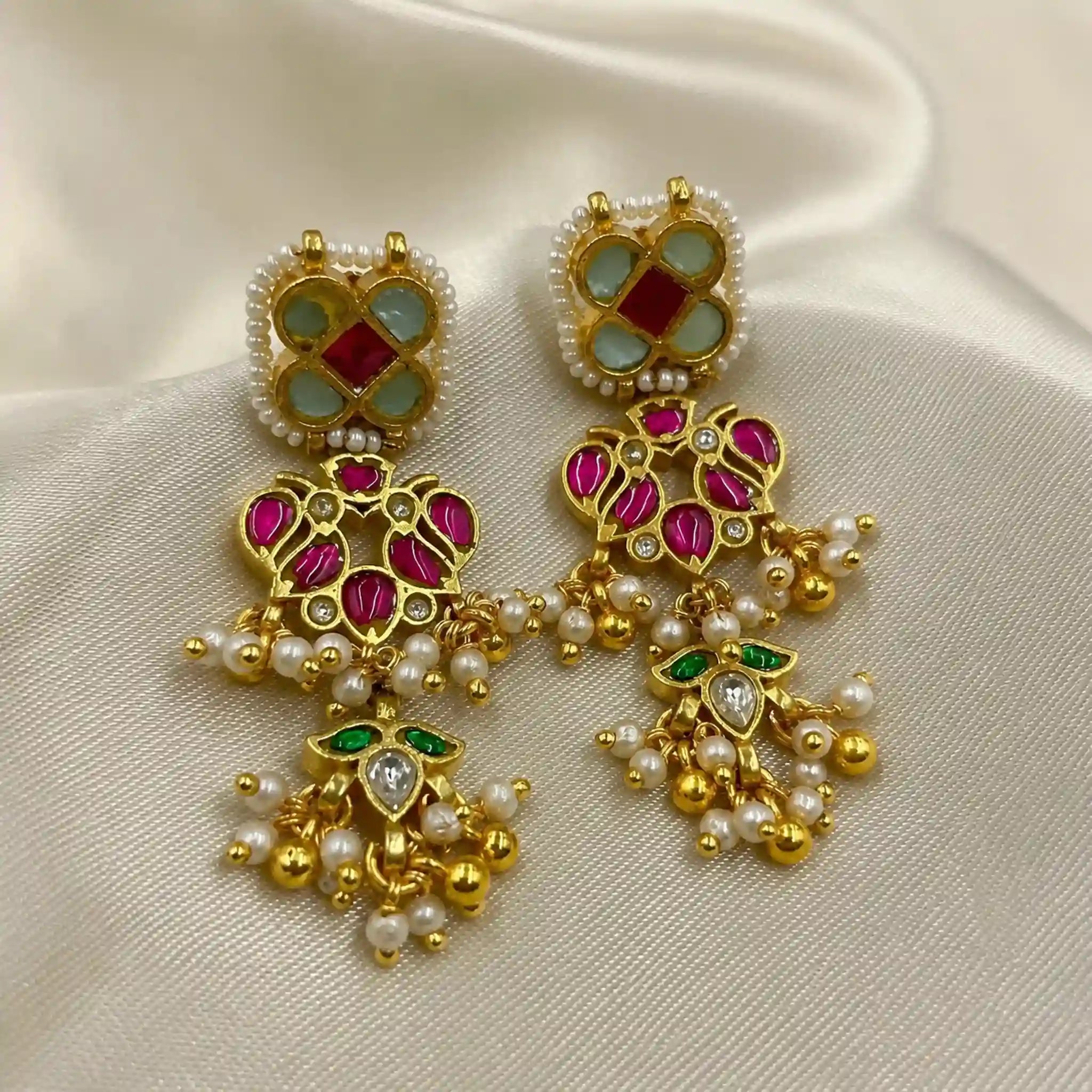 Multicolor Jadau Kundan  Earrings– PJER031