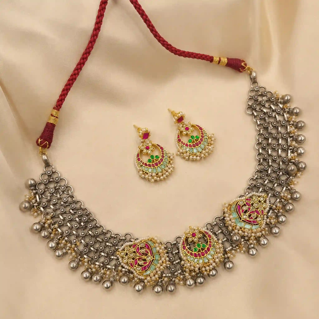 Multicolor Tribal Necklace Set - PJNT069