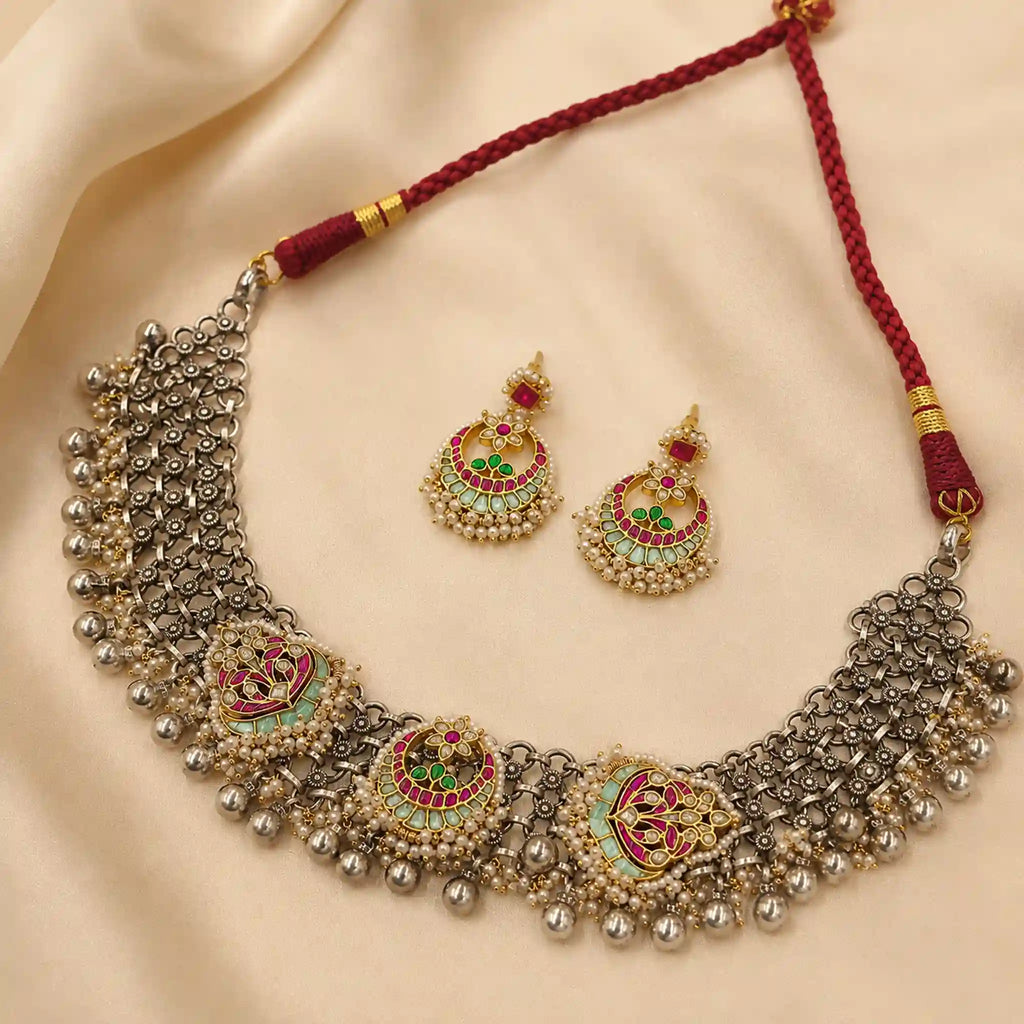 Multicolor Tribal Necklace Set - PJNT069