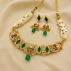 Multicolor Jadau Kundan Necklace Set– PJNS055
