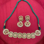 Multicolor Gold Plated Jadau Kundan Necklace Set - PJNS303