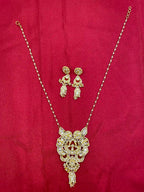 WhiteColor Gold Plated Jadau Kundan Necklace Set - PJNS312