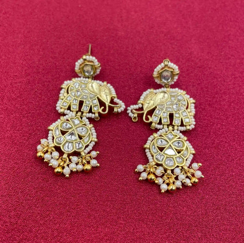 Multicolor Gold Plated Jadau Kundan  Earrings– PJER026