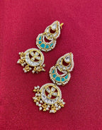 Multicolor Gold Plated Jadau Kundan  Earrings– PJER319