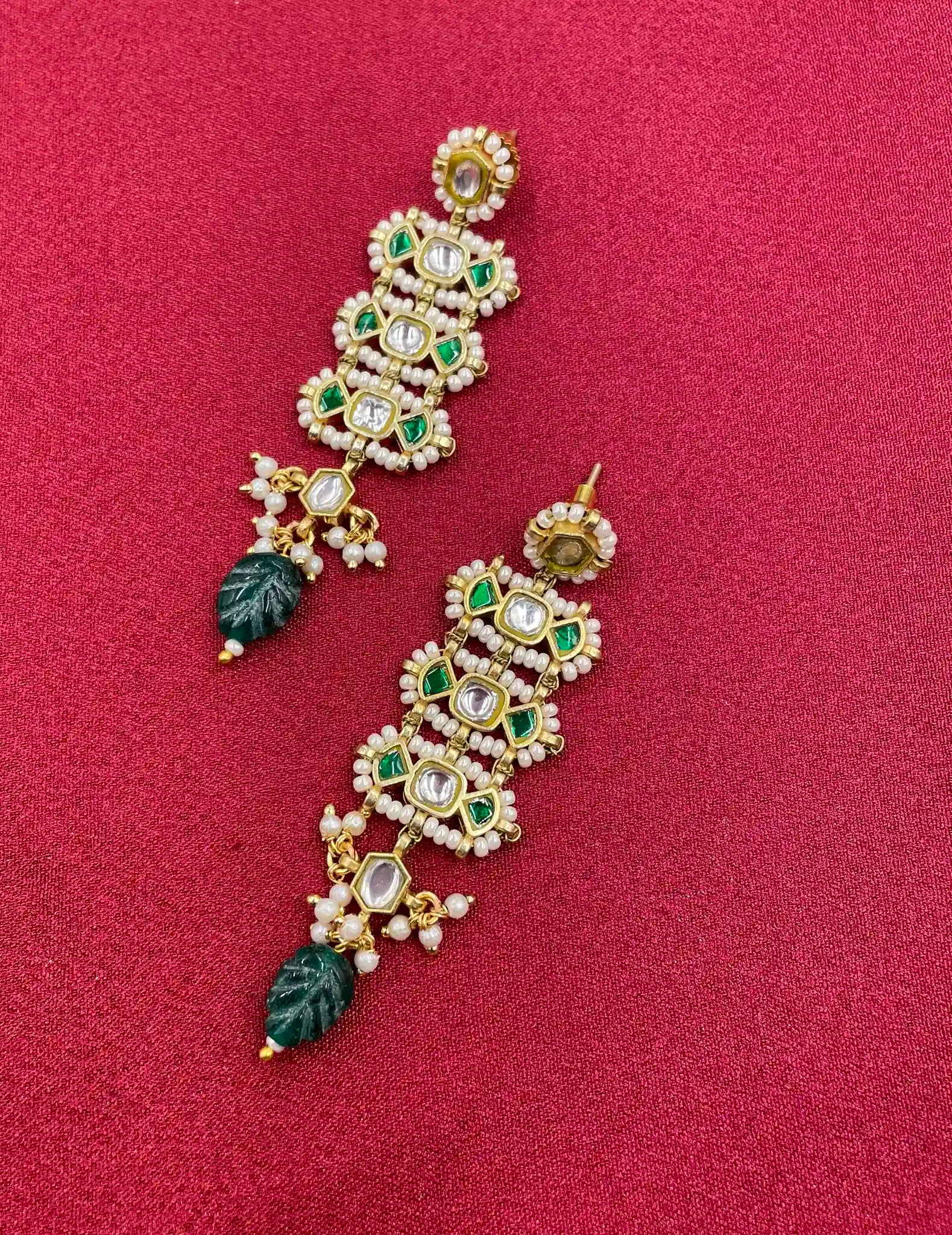 Multicolor Gold Plated Jadau Kundan  Earrings– PJER322