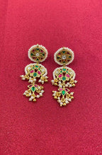 Multicolor Gold Plated Jadau Kundan  Earrings– PJER321