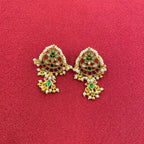 Multicolor Gold Plated Jadau Kundan  Earrings– PJER323