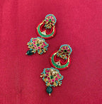 Multicolor Gold Plated Jadau Kundan  Earrings– PJER324