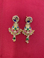 Multicolor Gold Plated Jadau Kundan  Earrings– PJER326