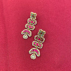 Multicolor Gold Plated Jadau Kundan  Earrings– PJER327