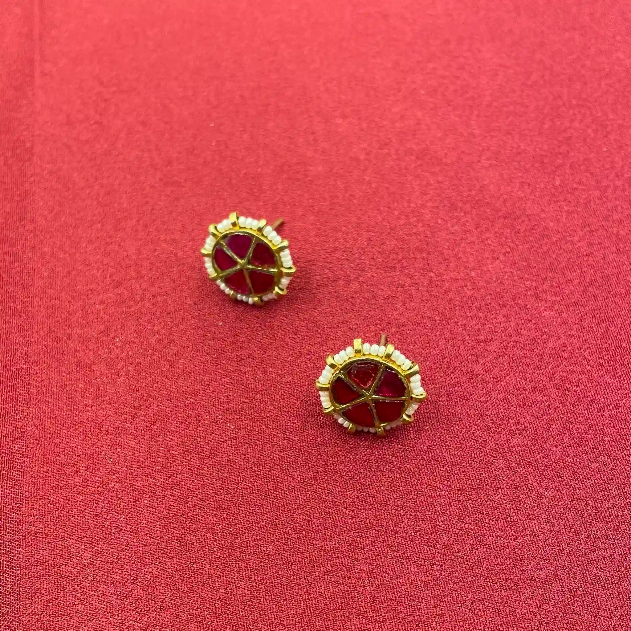 Multicolor Gold Plated Jadau Kundan  Earrings– PJER328