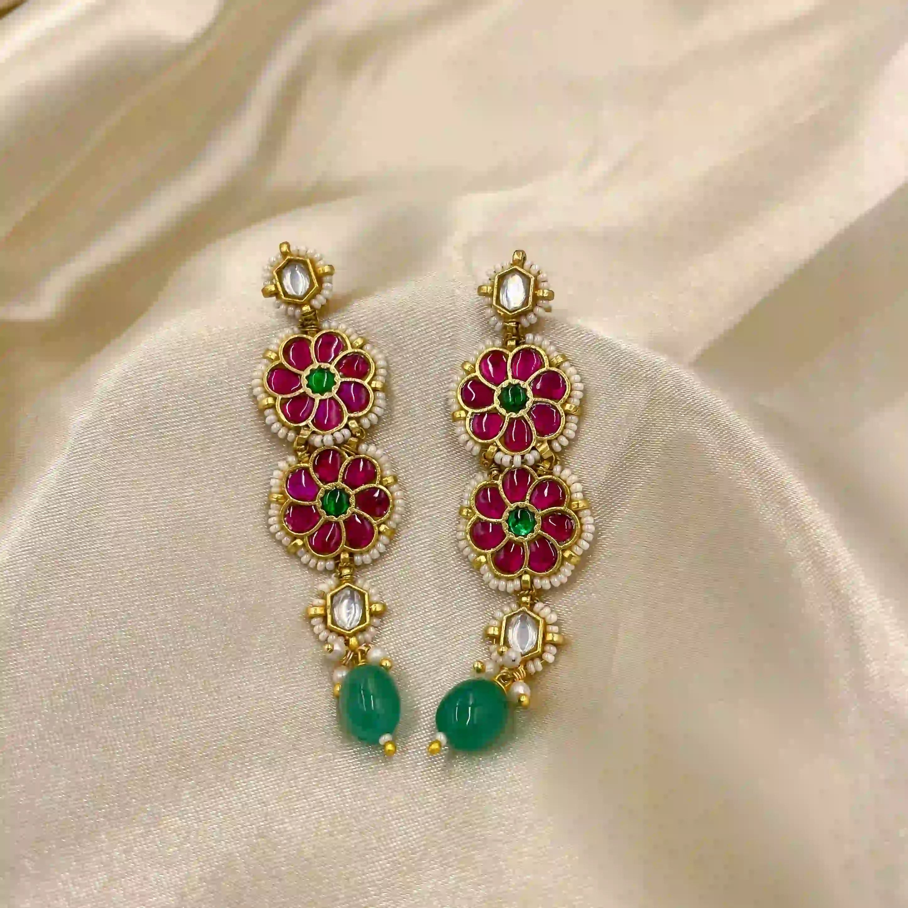 Multicolor Jadau Kundan  Earrings– PJER039