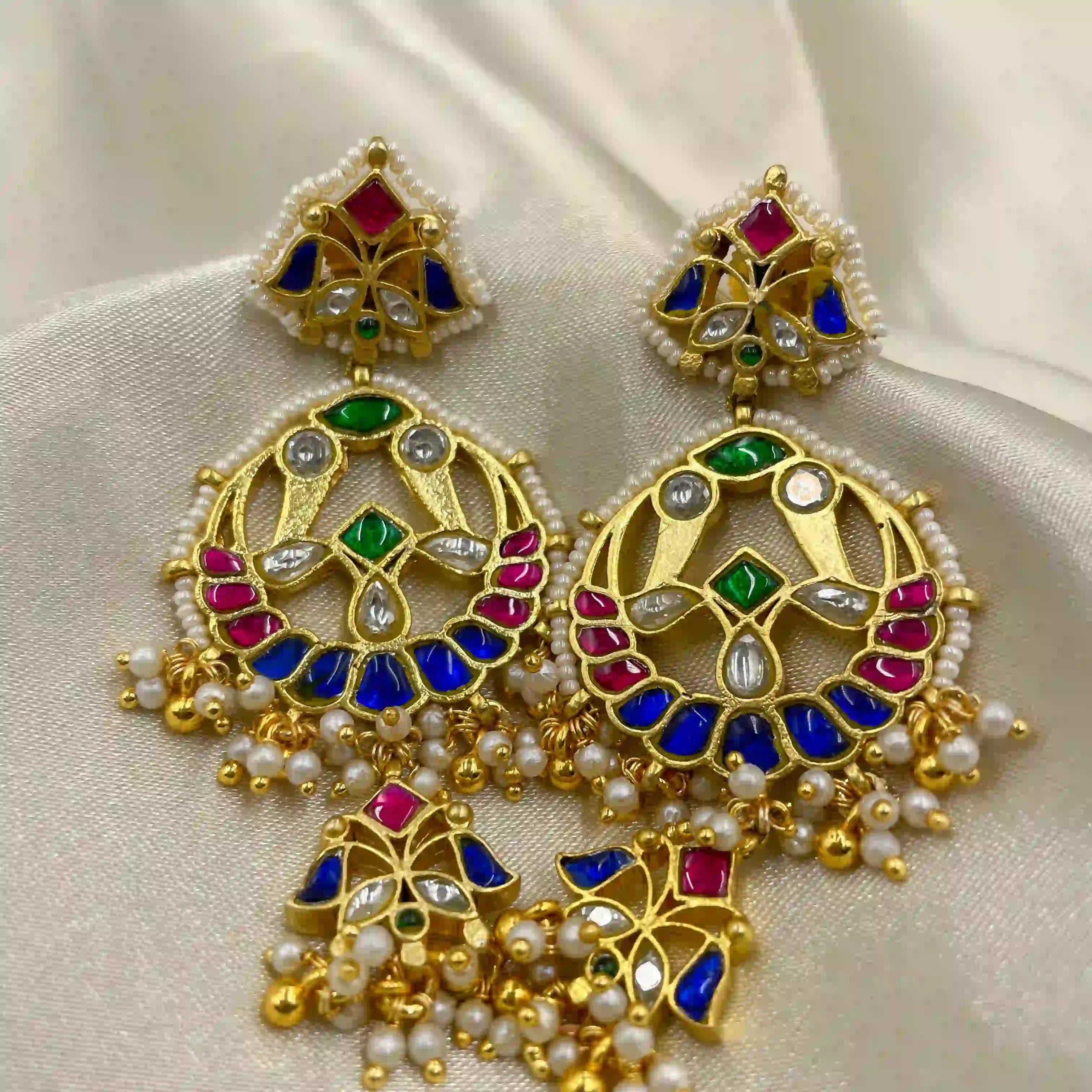 Multicolor Jadau Kundan  Earrings– PJER028