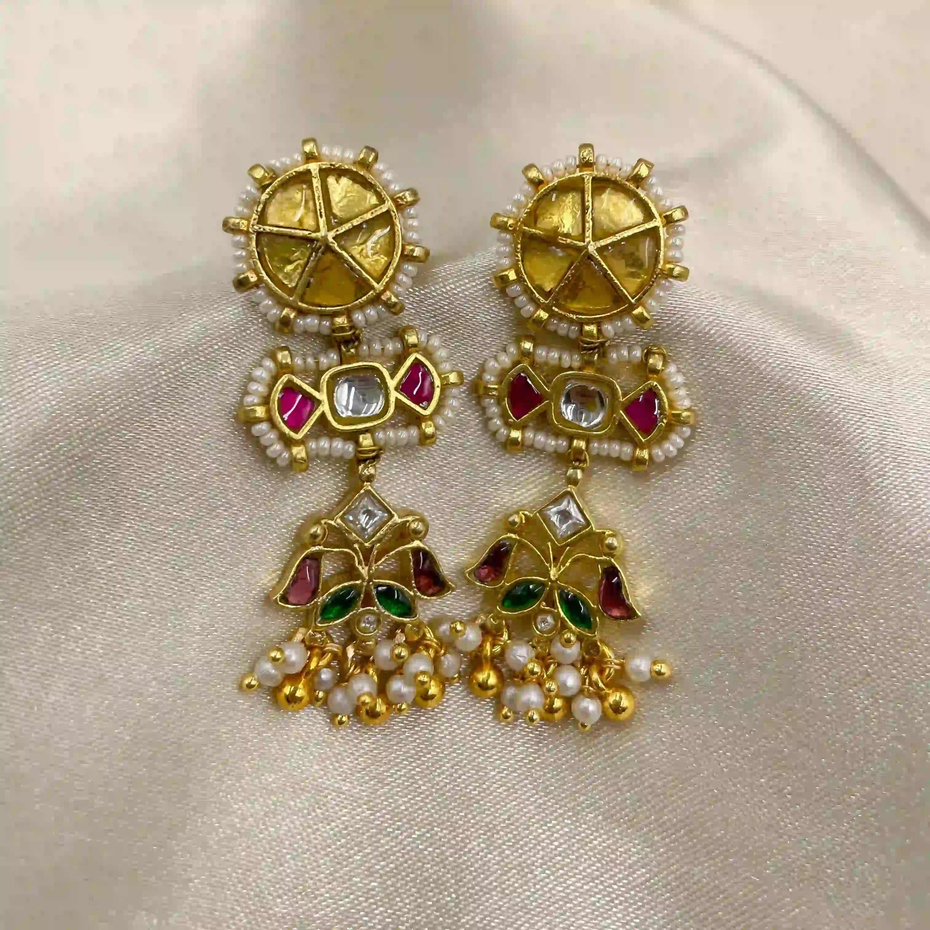 Multicolor Jadau Kundan  Earrings– PJER030