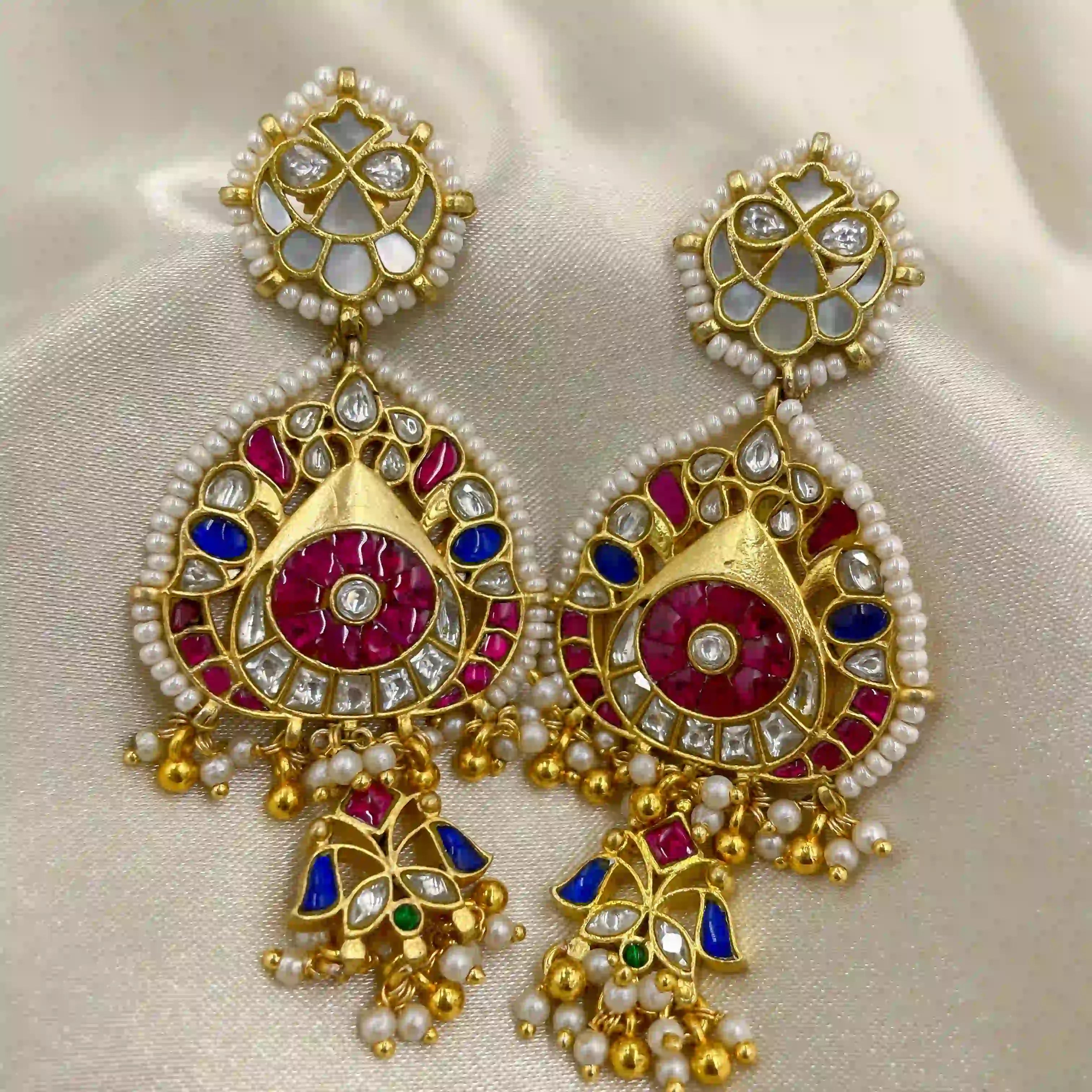 Multicolor Jadau Kundan  Earrings– PJER034