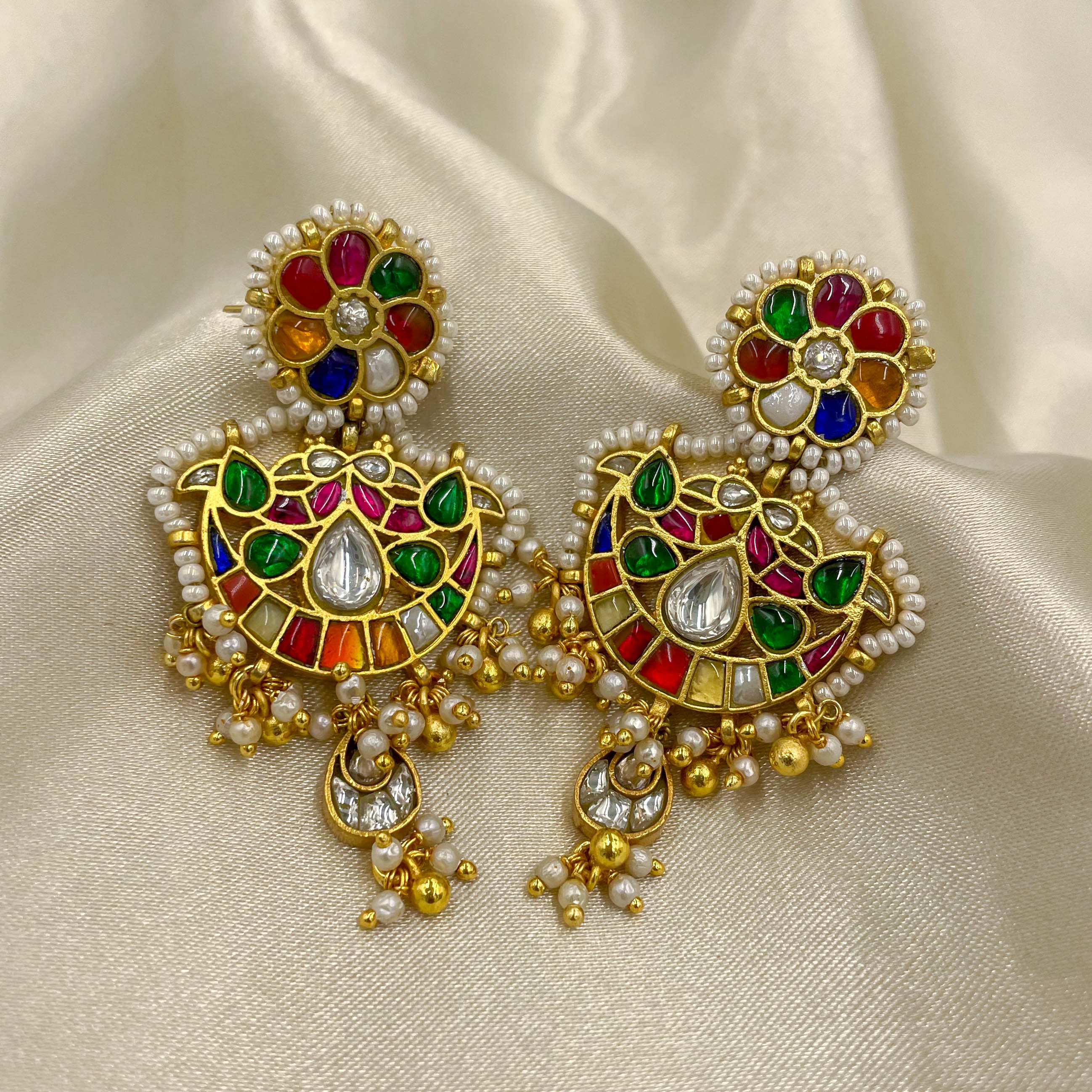 Multicolor Jadau Kundan  Earrings– PJER035