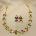 Multicolor Jadau Kundan Necklace & Maathapatti Set – PJNS047