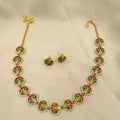 Multicolor Jadau Kundan Necklace & Maathapatti Set – PJNS049