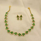 Multicolor Jadau Kundan Necklace & Maathapatti Set – PJNS053
