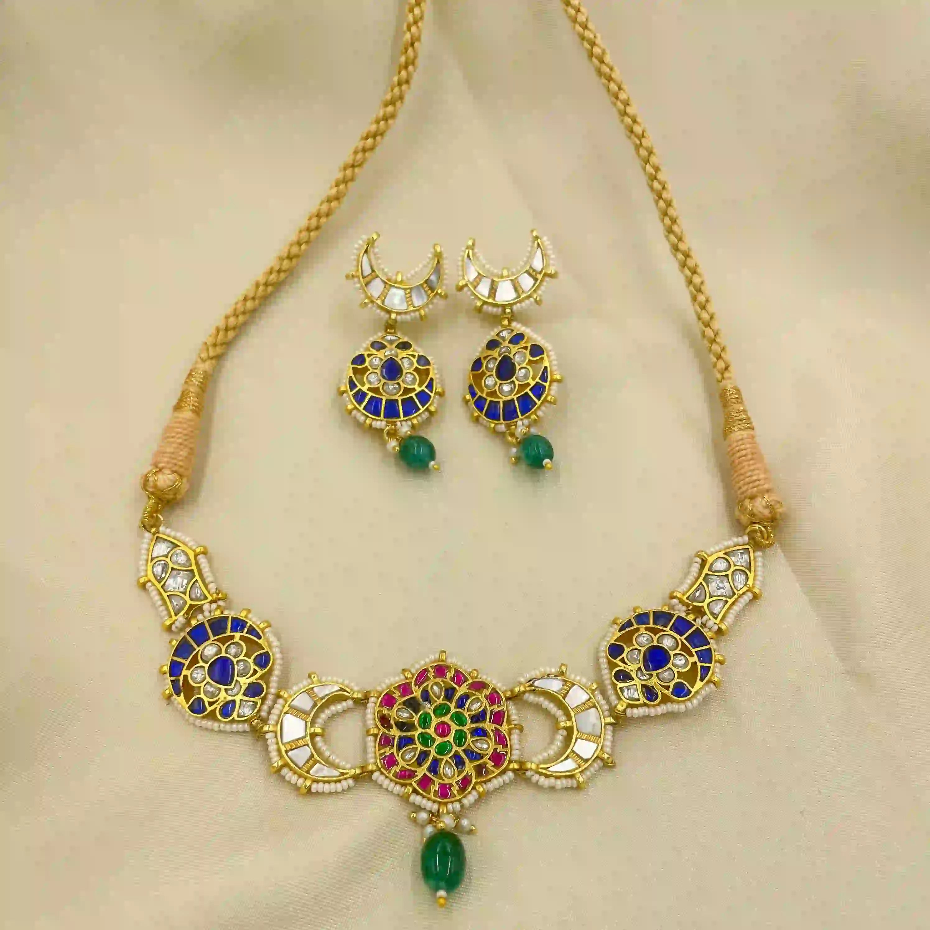 Multicolor Jadau Kundan Necklace Set– PJNS057