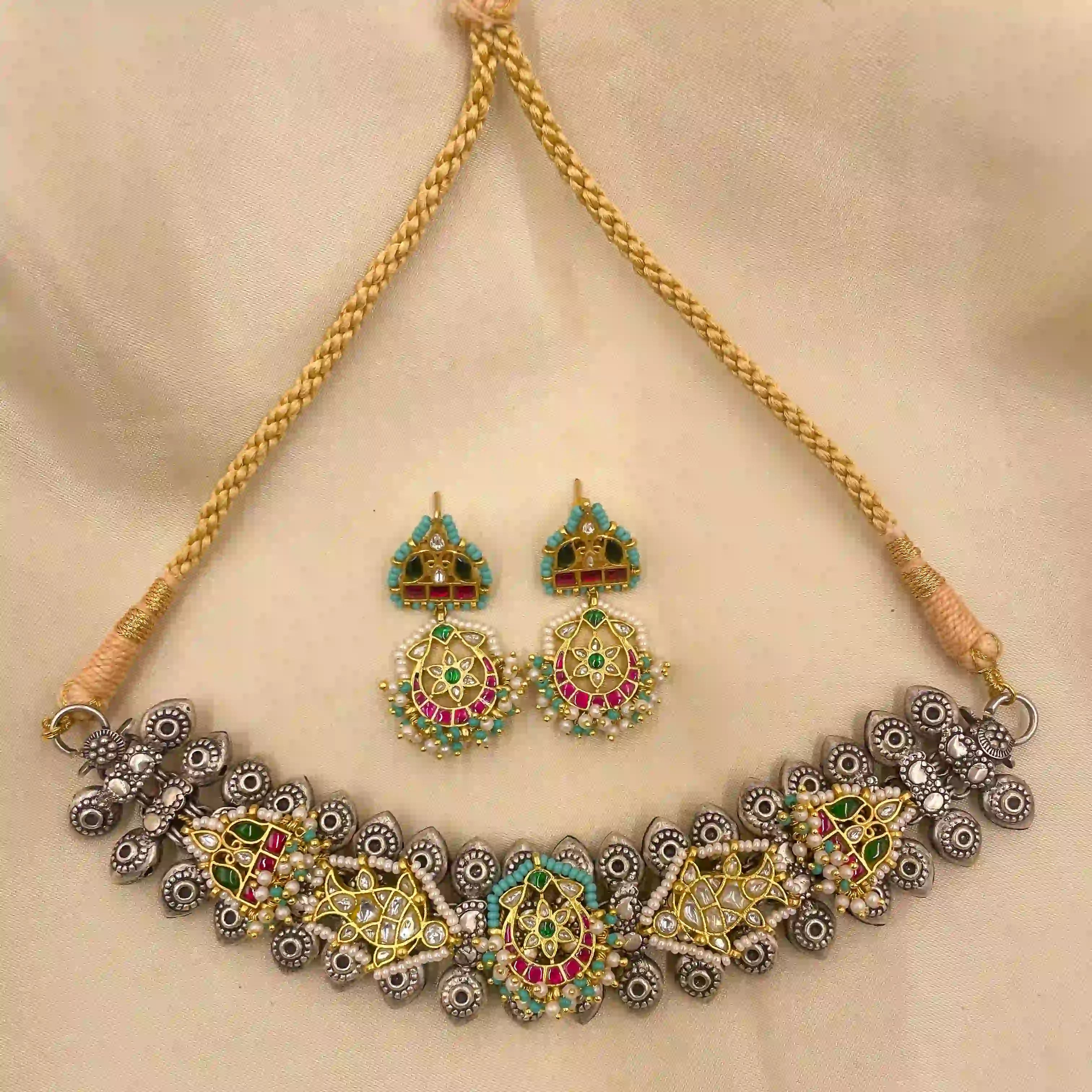 Multicolor Tribal Necklace Set - PJNT070