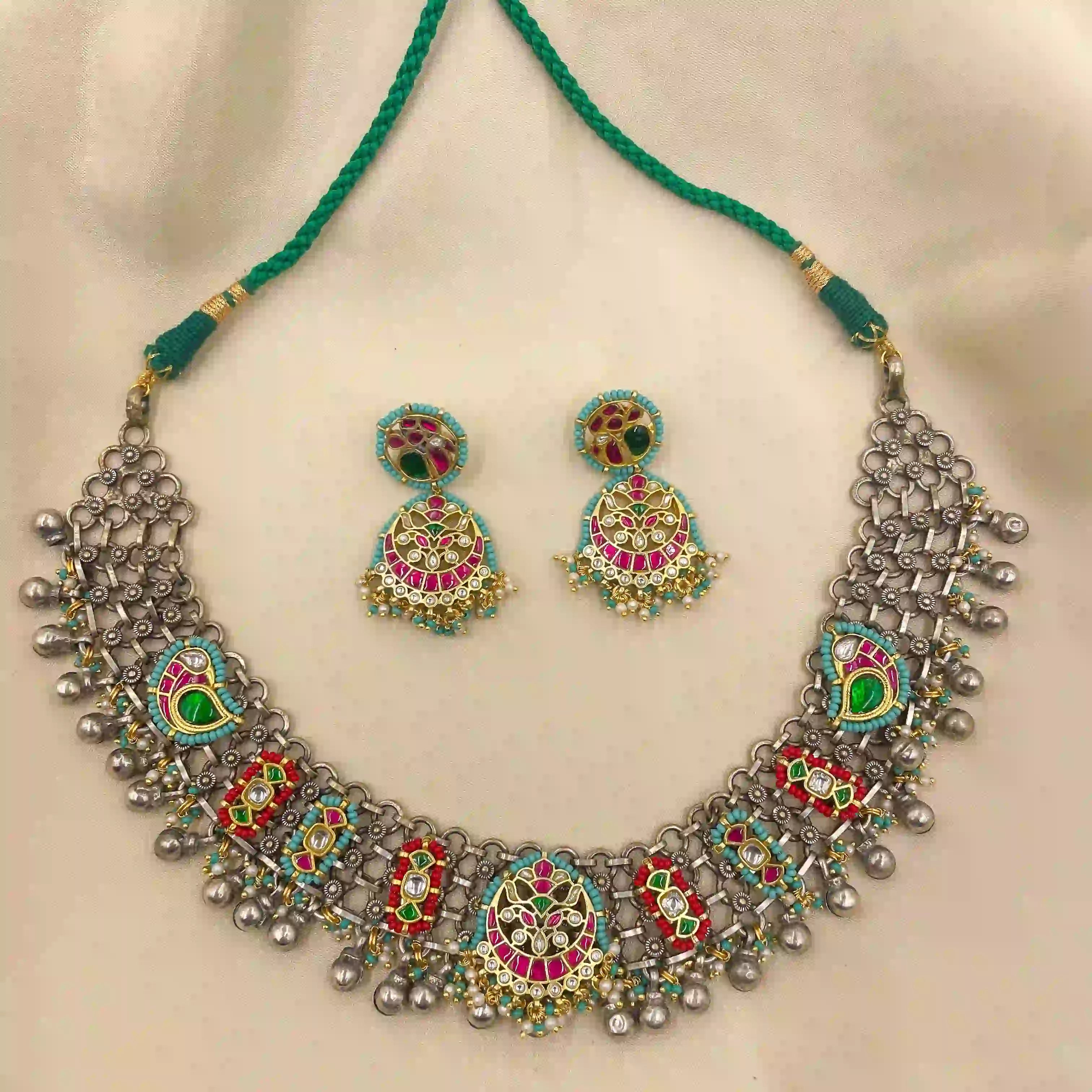 Multicolor Tribal Necklace Set - PJNT066