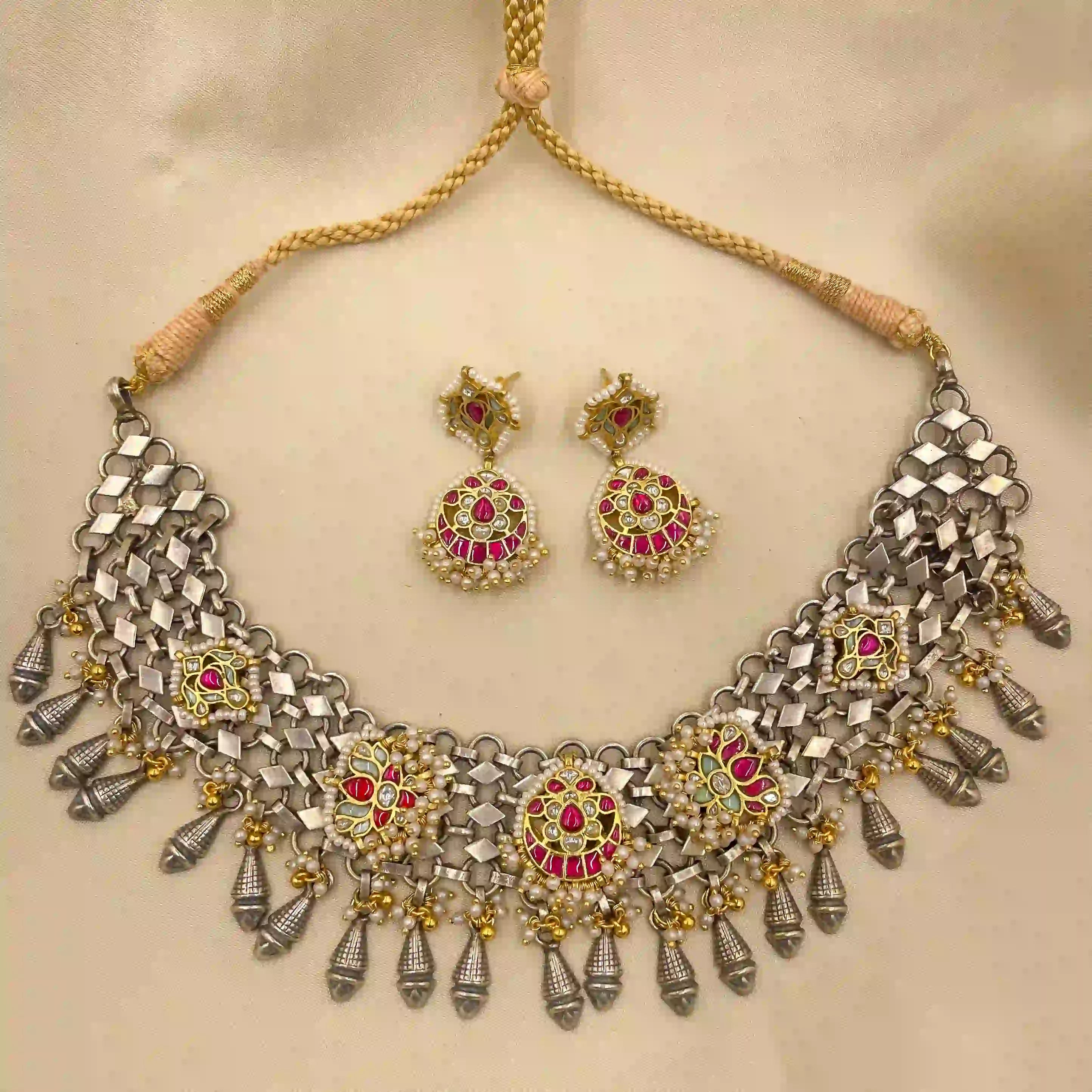 Multicolor Tribal Necklace Set - PJNT064