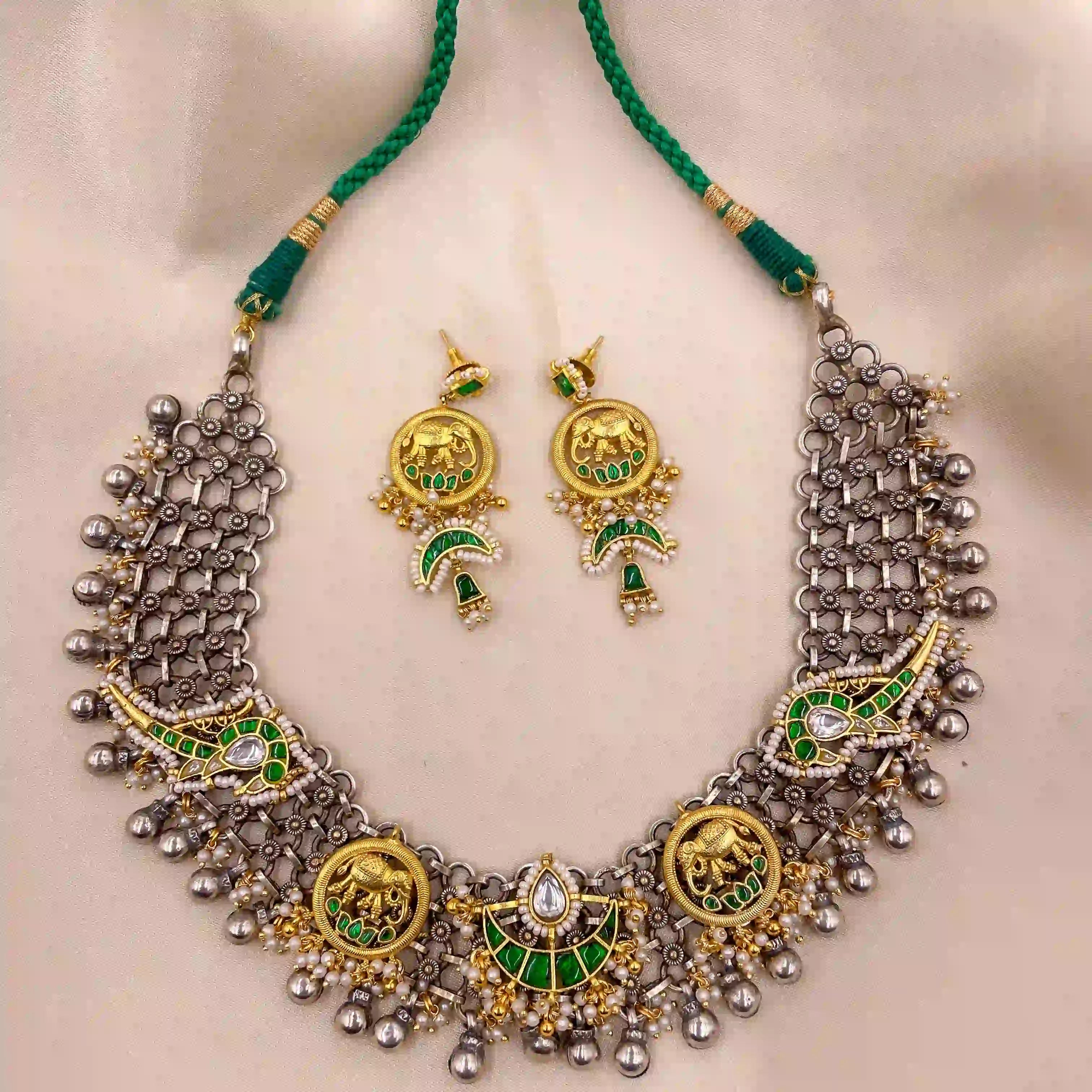Multicolor Tribal Necklace Set - PJNT061