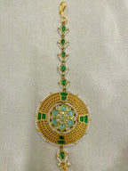 Multicolor Gold Plated Jadau Kundan MaangTeeka - PJMT014