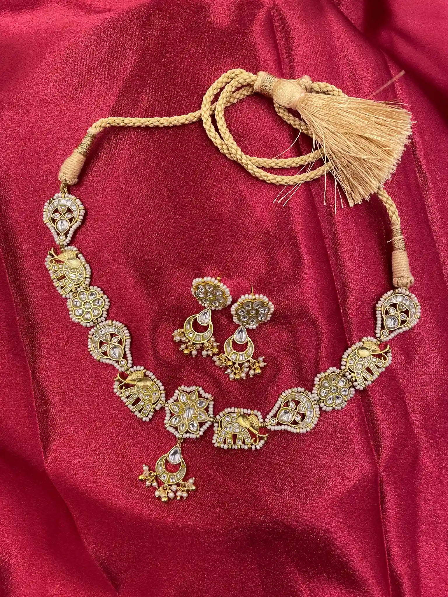 Multicolor Jadau Kundan Necklace Set – PJNS019