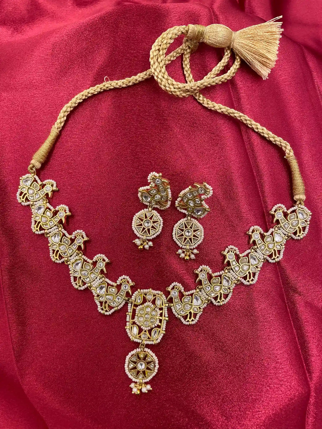 Multicolor Jadau Kundan Necklace Set – PJNS018