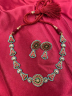 Multicolor Jadau Kundan Necklace Set – PJNS045