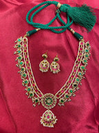MultiColor Gold Plated Jadau Kundan Necklace Set - PJNS111