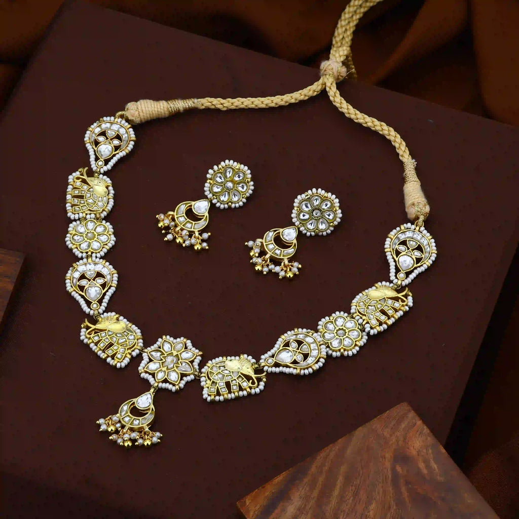 Multicolor Jadau Kundan Necklace Set – PJNS019