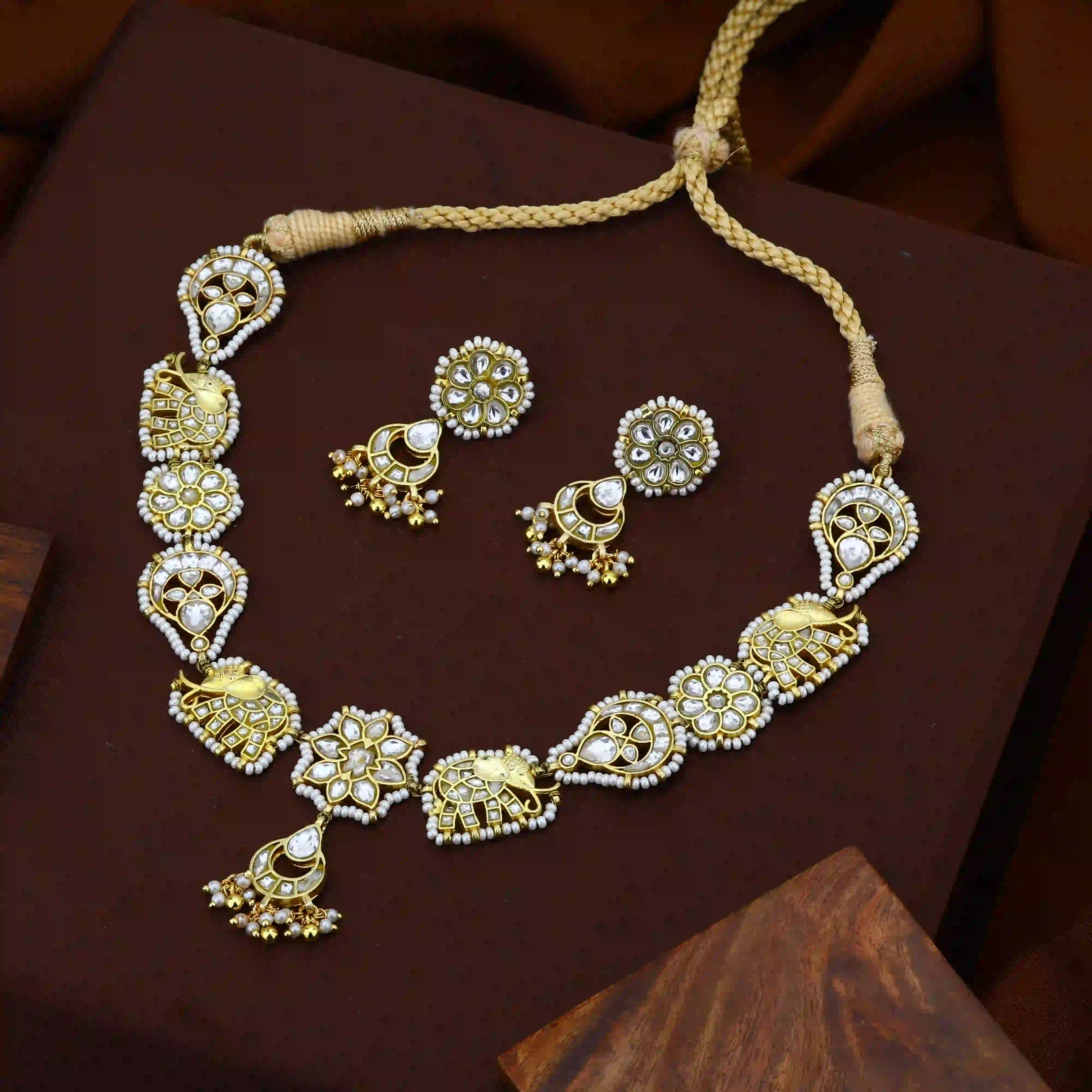 Multicolor Jadau Kundan Necklace Set – PJNS019
