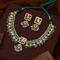 Multicolor Jadau Kundan Necklace Set – PJNS075