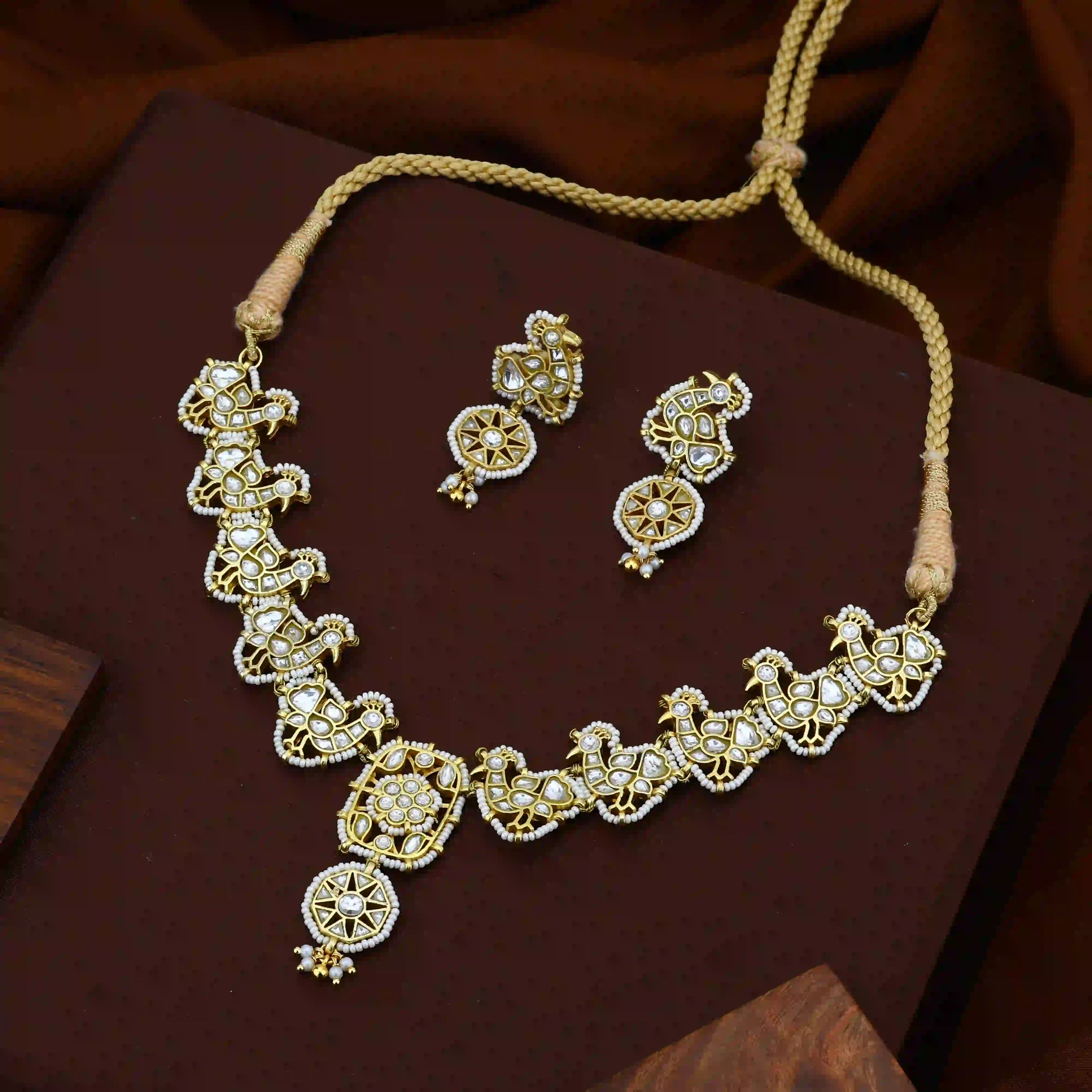 Multicolor Jadau Kundan Necklace Set – PJNS018