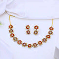 Multicolor Jadau Kundan Necklace & Maathapatti Set – PJNS09