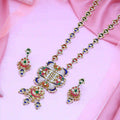 Multicolor Jadau Kundan Necklace Set-PJNS02