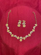 White Color Gold Plated Jadau Kundan Necklace Set - PJNS304