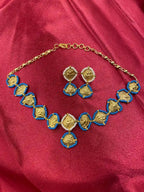 Gold Plated Jadau Kundan Necklace Set - PJNS329